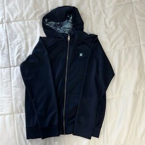 Boys size XL Navy Hurley hooded sweatshirt.